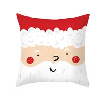 Christmas Cartoon Printing Sofa Cushion Peach Skin Pillowcase Wholesale Nihaojewelry sku image 2