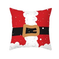 Christmas Cartoon Printing Sofa Cushion Peach Skin Pillowcase Wholesale Nihaojewelry sku image 3
