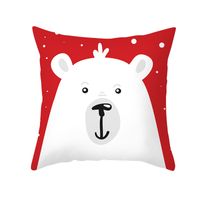 Christmas Cartoon Printing Sofa Cushion Peach Skin Pillowcase Wholesale Nihaojewelry sku image 4