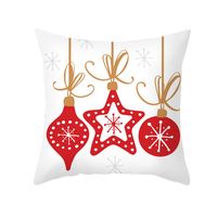 Christmas Cartoon Printing Sofa Cushion Peach Skin Pillowcase Wholesale Nihaojewelry sku image 5