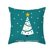 Christmas Cartoon Printing Sofa Cushion Peach Skin Pillowcase Wholesale Nihaojewelry sku image 7