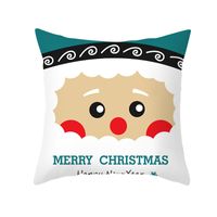 Christmas Cartoon Printing Sofa Cushion Peach Skin Pillowcase Wholesale Nihaojewelry sku image 8