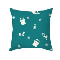 Christmas Cartoon Printing Sofa Cushion Peach Skin Pillowcase Wholesale Nihaojewelry sku image 9