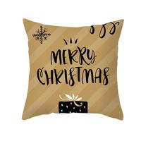 Christmas Cartoon Printing Sofa Cushion Peach Skin Pillowcase Wholesale Nihaojewelry sku image 11