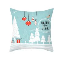 Christmas Cartoon Printing Sofa Cushion Peach Skin Pillowcase Wholesale Nihaojewelry sku image 15