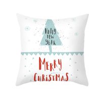 Christmas Cartoon Printing Sofa Cushion Peach Skin Pillowcase Wholesale Nihaojewelry sku image 17