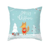 Christmas Cartoon Printing Sofa Cushion Peach Skin Pillowcase Wholesale Nihaojewelry sku image 19