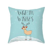 Christmas Cartoon Printing Sofa Cushion Peach Skin Pillowcase Wholesale Nihaojewelry sku image 20