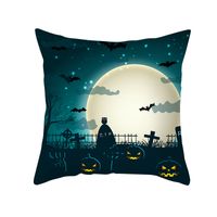Halloween Pumpkin Bat Printing Cushion Pillowcase Wholesale Nihaojewelry sku image 12