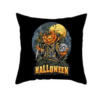 Halloween Cartoon Skull Cat Printing Sofa Peach Skin Pillowcase Wholesale Nihaojewelry sku image 4