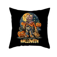 Halloween Cartoon Skull Cat Printing Sofa Peach Skin Pillowcase Wholesale Nihaojewelry sku image 5