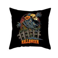 Halloween Cartoon Skull Cat Printing Sofa Peach Skin Pillowcase Wholesale Nihaojewelry sku image 6