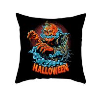 Halloween Cartoon Skull Cat Printing Sofa Peach Skin Pillowcase Wholesale Nihaojewelry sku image 10