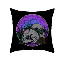 Halloween Cartoon Skull Cat Printing Sofa Peach Skin Pillowcase Wholesale Nihaojewelry sku image 11