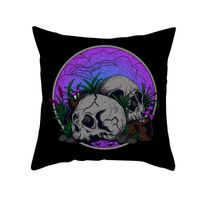 Funda De Almohada De Piel De Melocotón Con Estampado De Calavera De Gato De Halloween Al Por Mayor Nihaojewelry sku image 11