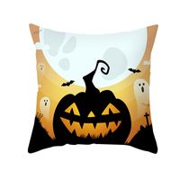 Halloween Cartoon Skull Cat Printing Sofa Peach Skin Pillowcase Wholesale Nihaojewelry sku image 19