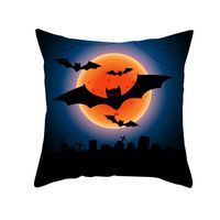 Halloween Cartoon Skull Cat Printing Sofa Peach Skin Pillowcase Wholesale Nihaojewelry sku image 21