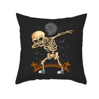 Halloween Cartoon Skull Cat Printing Sofa Peach Skin Pillowcase Wholesale Nihaojewelry sku image 27