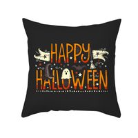 Halloween Cartoon Skull Cat Printing Sofa Peach Skin Pillowcase Wholesale Nihaojewelry sku image 29