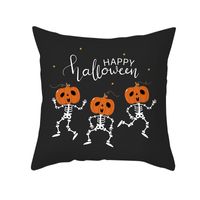 Halloween Cartoon Skull Cat Printing Sofa Peach Skin Pillowcase Wholesale Nihaojewelry sku image 30