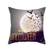 Halloween Cartoon Skull Cat Printing Sofa Peach Skin Pillowcase Wholesale Nihaojewelry sku image 33