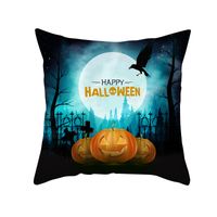 Halloween Cartoon Skull Cat Printing Sofa Peach Skin Pillowcase Wholesale Nihaojewelry sku image 34