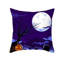 Halloween Cartoon Skull Cat Printing Sofa Peach Skin Pillowcase Wholesale Nihaojewelry sku image 38