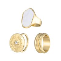 New Retro Alloy Diamond Square Ring Three-piece Wholesale Nihaojewelry sku image 1