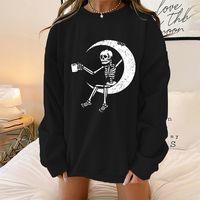 Wholesale Skull Moon Printed Round Neck Long-sleeved Sweater Nihaojewelry main image 2