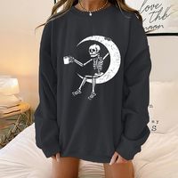Wholesale Skull Moon Printed Round Neck Long-sleeved Sweater Nihaojewelry main image 3