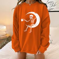 Wholesale Skull Moon Printed Round Neck Long-sleeved Sweater Nihaojewelry main image 4