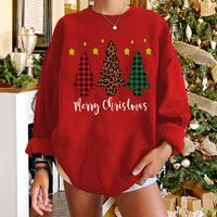 Round Neck Christmas Tree Leopard Print Long-sleeved Pullover Sweater Wholesale Nihaojewelry sku image 6