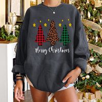 Round Neck Christmas Tree Leopard Print Long-sleeved Pullover Sweater Wholesale Nihaojewelry sku image 11