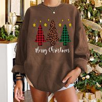 Round Neck Christmas Tree Leopard Print Long-sleeved Pullover Sweater Wholesale Nihaojewelry sku image 21