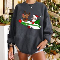 Christmas Elk Santa Claus Long-sleeved Round Neck Sweater Wholesale Nihaojewelry sku image 6