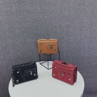 New Fashion Square Lock Contrast Color Messenger Bag Wholesale Nihaojewelry main image 6