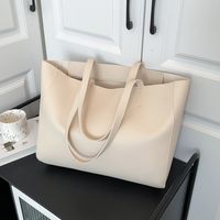 Simple Solid Color Large-capacity Portable Tote Bag Wholesale Nihaojewelry main image 2