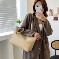 Simple Solid Color Large-capacity Portable Tote Bag Wholesale Nihaojewelry main image 6