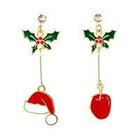 2021 New Christmas Series Holiday Gift Christmas Hat Christmas Boots Glass Ball Alloy Enamel Earrings Women main image 6