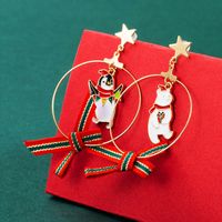 Christmas Series Ring Resin Boots Bow Snowflake Hat Earrings Wholesale Nihaojewelry main image 4