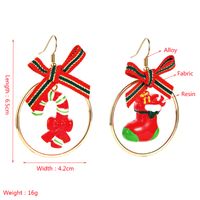 Christmas Series Ring Resin Boots Bow Snowflake Hat Earrings Wholesale Nihaojewelry main image 6