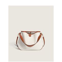 Fashion Contrast Color Soft Leather Single Shoulder Large Capacity Tote Bag Wholesale Nihaojewelry sku image 1