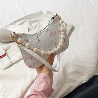 Fashion Floral Pearl One-shoulder Chain Underarm Bag Wholesale Nihaojewelry sku image 2