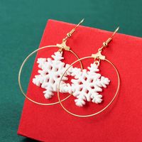Christmas Series Ring Resin Boots Bow Snowflake Hat Earrings Wholesale Nihaojewelry sku image 1