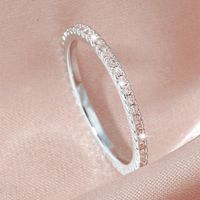 Simple Zircon Micro-inlaid Fine Copper Ring Wholesale Nihaojewelry main image 5
