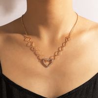 Korean Heart Geometric Single Layer Necklace Wholesale Nihaojewelry main image 1