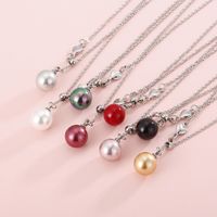 Korean Stainless Steel Shell Pearl Pendant Necklace Wholesale Nihaojewelry main image 5