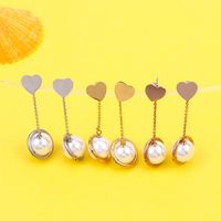 Korean Five-pointed Star Heart-shaped Pearl Earrings Wholesale Nihaojewelry main image 3