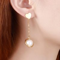 Korean Five-pointed Star Heart-shaped Pearl Earrings Wholesale Nihaojewelry main image 5