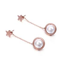 Korean Five-pointed Star Heart-shaped Pearl Earrings Wholesale Nihaojewelry main image 6